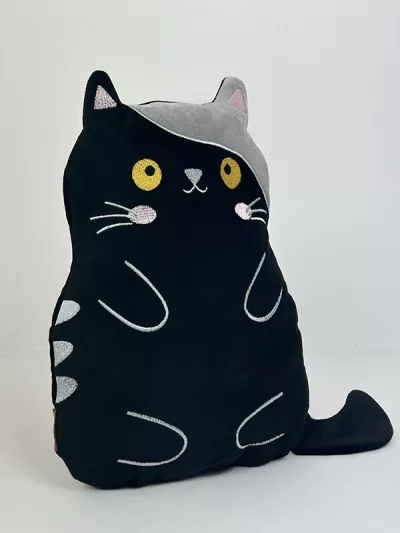 Sevimli Kedi Yastık Siyah
